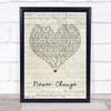 Picture This Never Change Script Heart Song Lyric Print