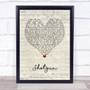 CHRISTINA AGUILERA Shotgun Script Heart Song Lyric Print