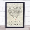 Zara Larsson I Can't Fall In Love Without You Script Heart Song Lyric Print