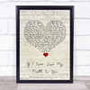 Sting If I Ever Lose My Faith In You Script Heart Song Lyric Print