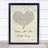Foreigner Feels Like The First Time Script Heart Song Lyric Print