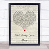 Mumford & Sons Roll Away Your Stone Script Heart Song Lyric Print