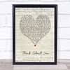 Kygo Think About You Script Heart Song Lyric Print