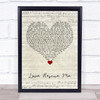 U2 Love Rescue Me Script Heart Song Lyric Print