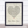 Charlie Simpson Down Down Down Script Heart Song Lyric Print
