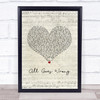 Chase & Status All Goes Wrong Script Heart Song Lyric Print