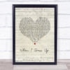 Matilda Musical When I Grow Up Script Heart Song Lyric Print