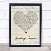 Kodaline Saving Grace Script Heart Song Lyric Print