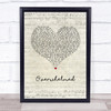 Tim McMorris Overwhelmed Script Heart Song Lyric Print