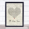 12 Stones It Was You Script Heart Song Lyric Print