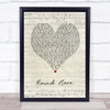 George Michael Round Here Script Heart Song Lyric Print