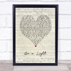 Keith Urban, Be a Light Script Heart Song Lyric Print