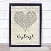 Marillion Kayleigh Script Heart Song Lyric Print