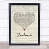 Casey James Undone Script Heart Song Lyric Print