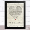 Zac Brown Band I'll Be Your Man Script Heart Song Lyric Music Art Print