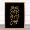 Simple Quote Print Black & Gold Wall Art Picture