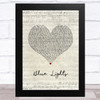 Jorja Smith Blue Lights Script Heart Song Lyric Music Art Print