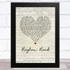 The Dubliners Raglan Road Script Heart Song Lyric Music Art Print