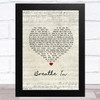 Daddy Was A Milkman Breathe In Script Heart Song Lyric Music Art Print