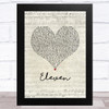 Khalid Eleven Script Heart Song Lyric Music Art Print