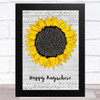 Blake Shelton Happy Anywhere Grey Script Sunflower Song Lyric Music Art Print