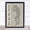 Michael Jackson You Are Not Alone Shadow Song Lyric Quote Print