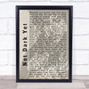 Bob Dylan Not Dark Yet Shadow Song Lyric Quote Print