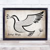 Dave Matthews band Loving Wings Vintage Dove Bird Song Lyric Quote Music Print