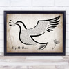 Sam Smith Lay Me Down Vintage Dove Bird Song Lyric Quote Music Print