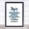 Nightmares Are Dreams Too Inspirational Quote Print Blue Watercolour Poster