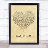 Pearl Jam Just Breathe Vintage Heart Song Lyric Print