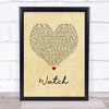 Billie Eilish Watch Vintage Heart Song Lyric Print