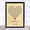 Billie Eilish Everything I Wanted Vintage Heart Song Lyric Quote Music Print