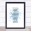 Not For Applause Inspirational Quote Print Blue Watercolour Poster
