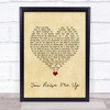 Westlife You Raise Me Up Vintage Heart Song Lyric Quote Music Print