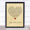 Taylor Swift Safe and Sound Vintage Heart Song Lyric Quote Music Print