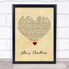 Oasis She's Electric Vintage Heart Song Lyric Quote Music Print