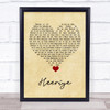 Kamal Khan Heeriye Vintage Heart Song Lyric Quote Music Print