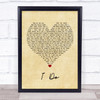 Westlife I Do Vintage Heart Song Lyric Quote Music Print