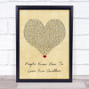 Kaiser Chiefs People Know How To Love One Another Vintage Heart Song Lyric Wall Art Print