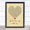 Eric Benet Spend My Life With You Vintage Heart Song Lyric Wall Art Print