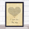 Scotty McCreery I Love You This Big Vintage Heart Song Lyric Wall Art Print