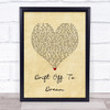 Travis Tritt Drift Off To Dream Vintage Heart Song Lyric Wall Art Print