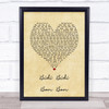 Selena Bidi Bidi Bom Bom Vintage Heart Song Lyric Wall Art Print