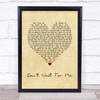Thunder Don't Wait For Me Vintage Heart Song Lyric Wall Art Print