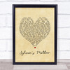 Dr. Hook Sylvia's Mother Vintage Heart Song Lyric Wall Art Print