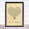 Niall Horan Nice To Meet Ya Vintage Heart Song Lyric Wall Art Print