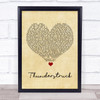 AC DC Thunderstruck Vintage Heart Song Lyric Wall Art Print