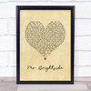 The Killers Mr Brightside Vintage Heart Song Lyric Wall Art Print