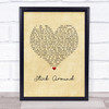 Reckless Kelly Stick Around Vintage Heart Song Lyric Wall Art Print